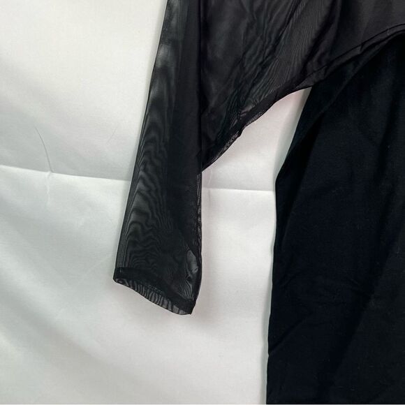 Torrid Black Long Sleeve Mesh One shoulder Foxy knit top Brand New! - Picture 13 of 15